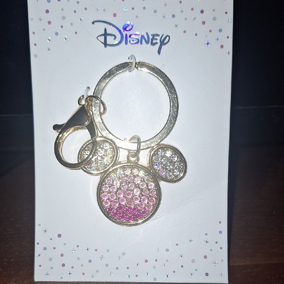 Disney Sparkling Pink and Silver Keychain - Picture 1 of 1